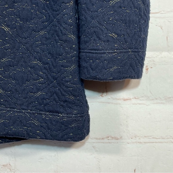 LOFT Petites 3/4 Sleeve Textured Sweater Women’s Size Small Petite Blue Metallic - Picture 6 of 10